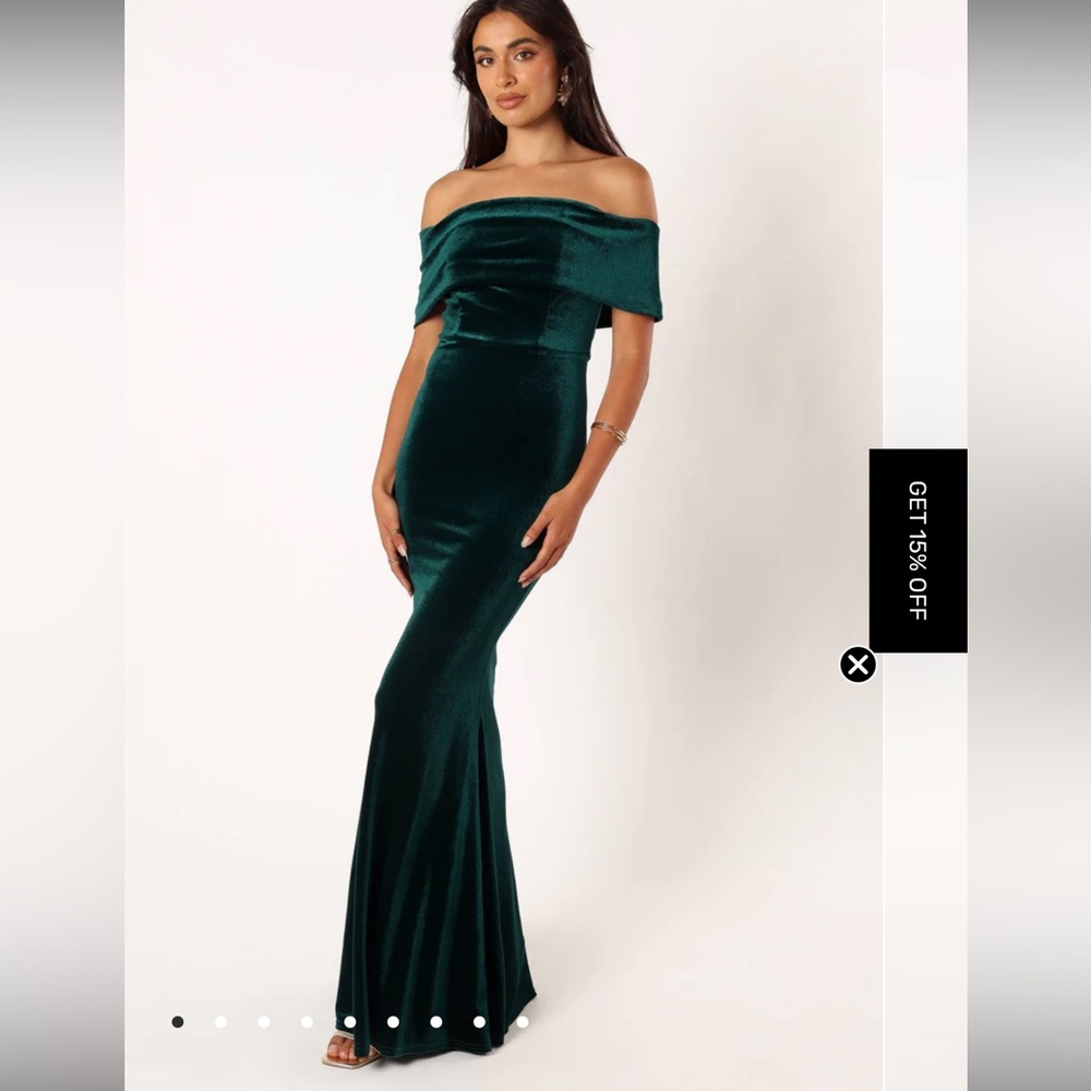 Petal And Pup emerald green velvet bridesmaids dress